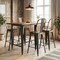 Metal Bar Stools Stackable Metal Counter Height Seats 24 Inch 4 Pack